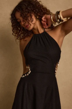 Clearance Alejandra Black Mini Dress Seashells + Wedding Bells|Date Night Dresses