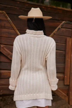 Online Allison White Long Sleeve Knit Mini Dress Long Sleeves|Day Dresses