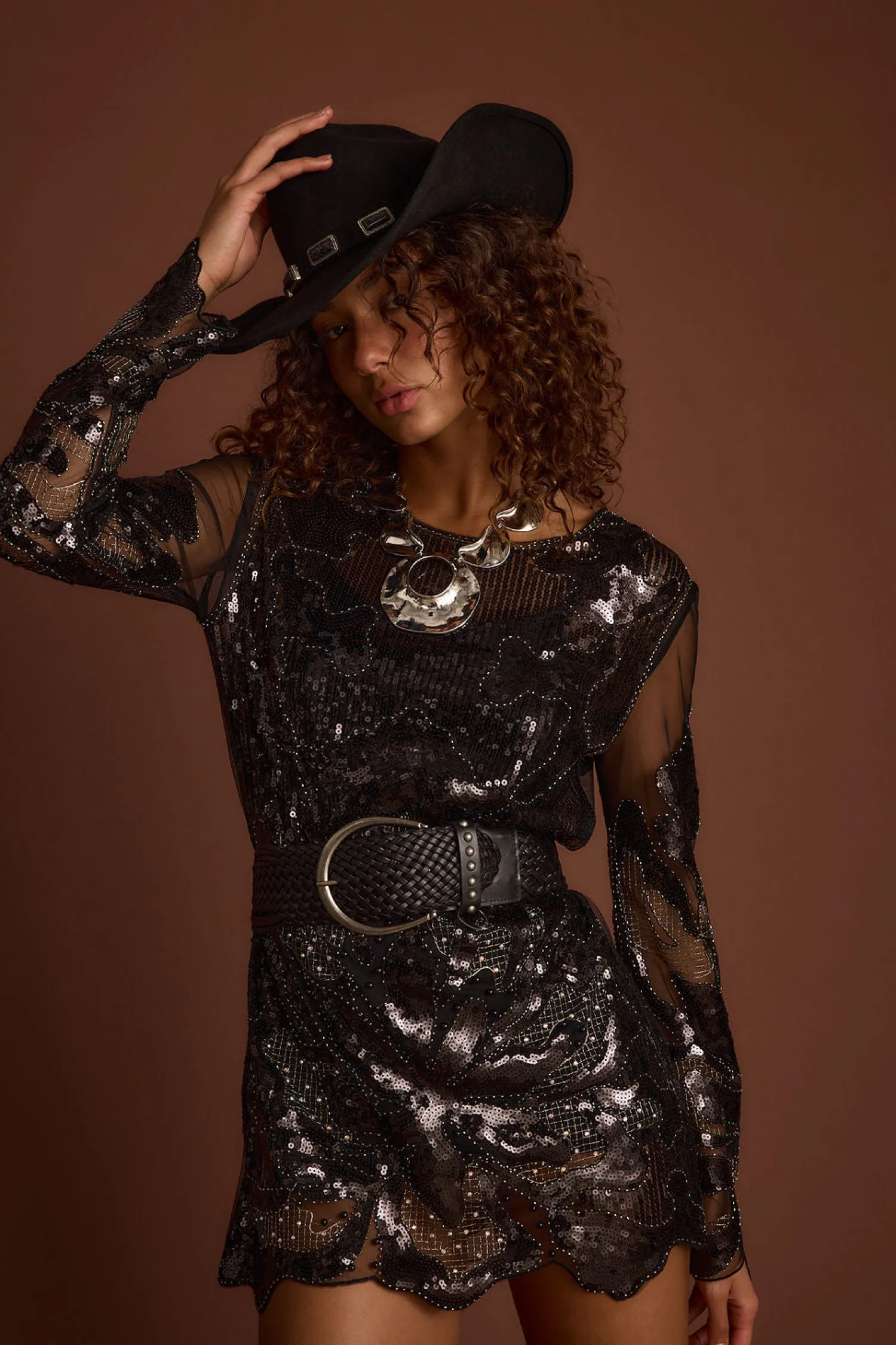 Online Amber Nights Black Beaded Mini Dress Western Bachelorette|Festival Restocked
