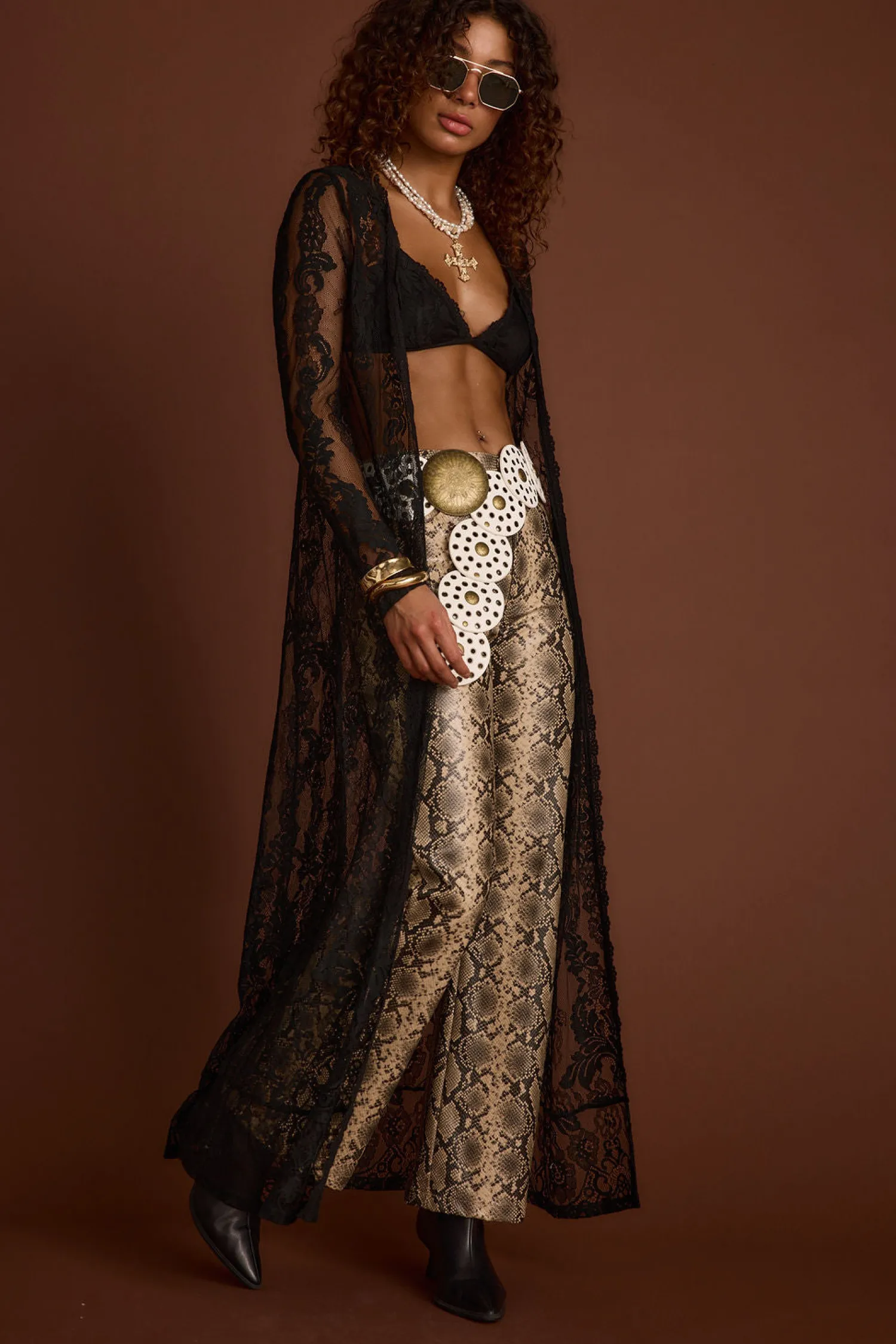 New Ambrose Black Lace Kimono Sets|Sets