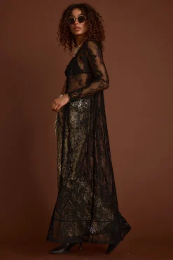 New Ambrose Black Lace Kimono Sets|Sets