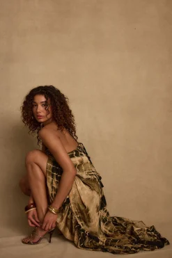 Fashion Amira Olive Animal Midi Dress Date Night Dresses|Party Dresses