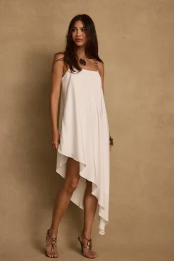 Online Ashlyn White Asymmetrical Midi Dress The White Edit|Golden Hour Bachelorette