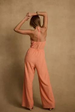 New Augustine Apricot Halter Jumpsuit Jumpsuits + Rompers