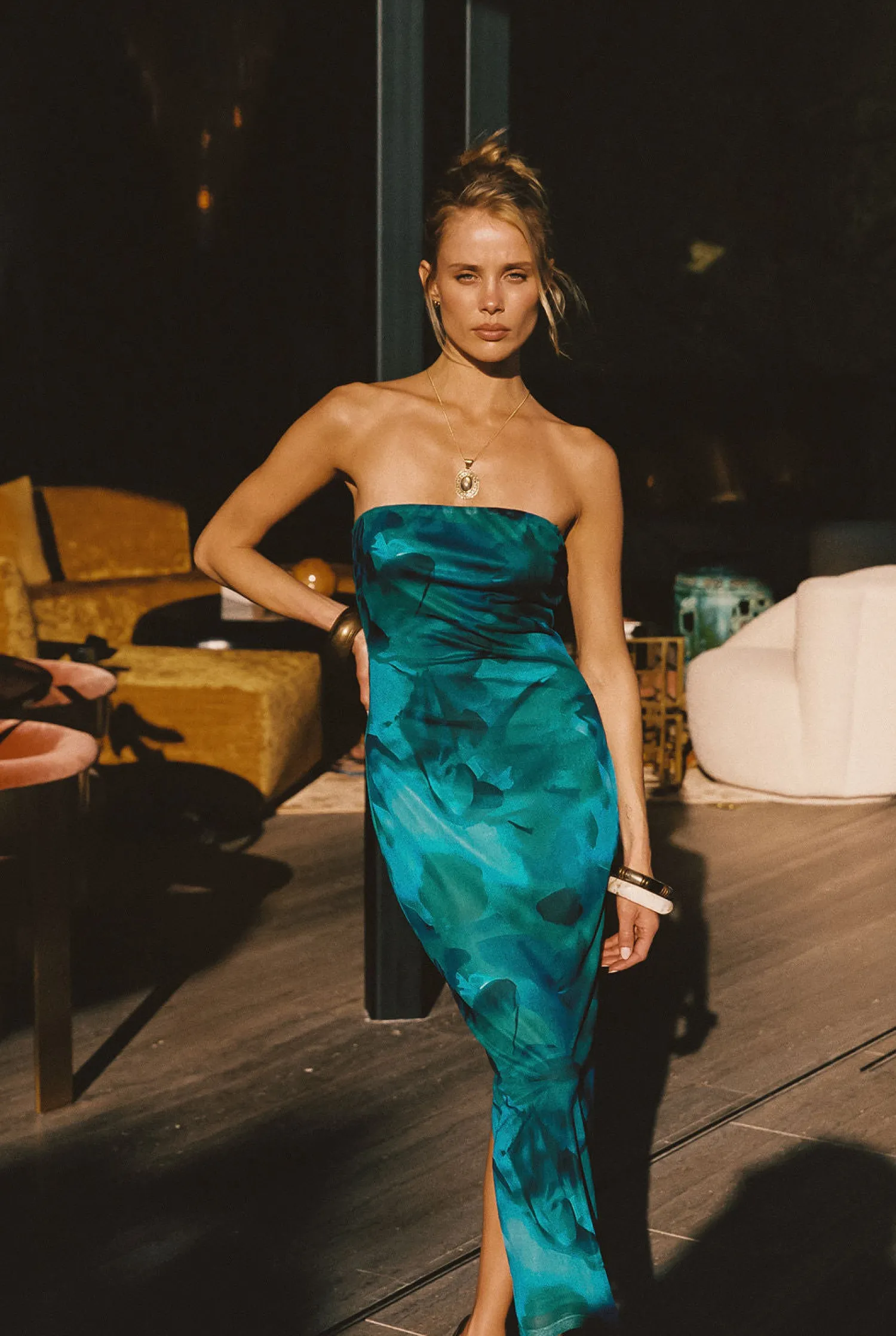 Online Avani Blue Floral Mesh Maxi Dress Seashells + Wedding Bells|Date Night Dresses