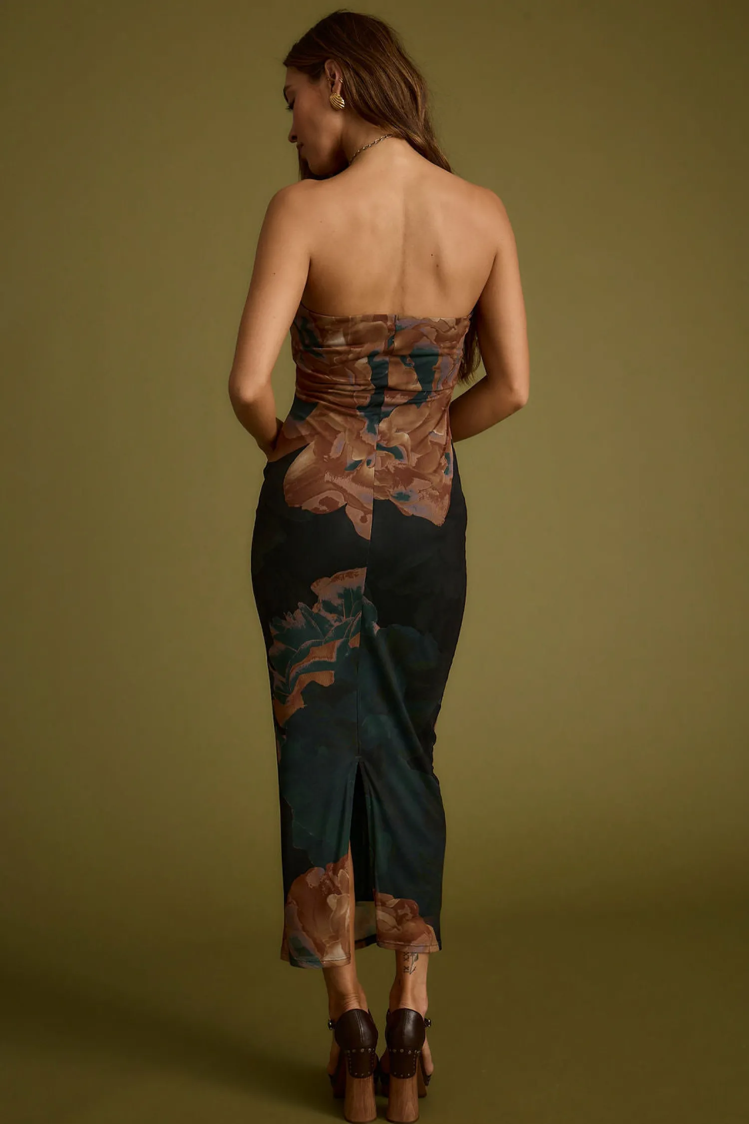 Fashion Avani Emerald Floral Strapless Maxi Dress Date Night Dresses|Party Dresses