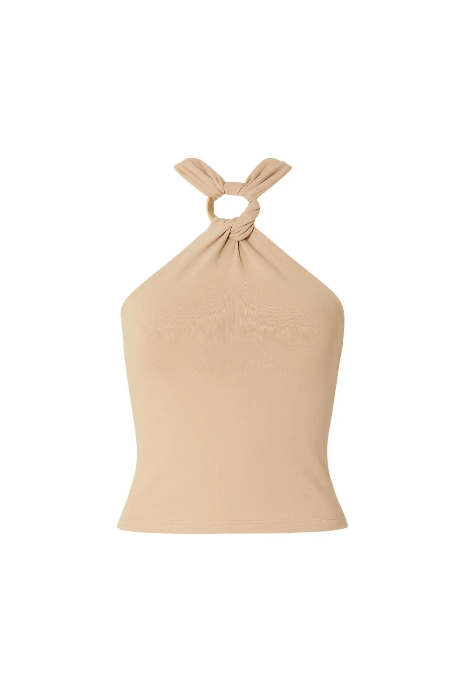 Hot Azula Tan Embellished Halter Top Date Night Tops|Tees + Tanks
