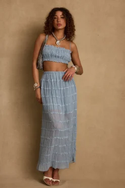 Best Azure Baby Blue Maxi Skirt Skirts|Sets