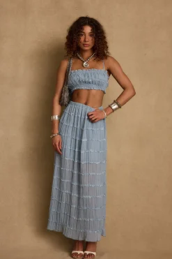 Best Azure Baby Blue Maxi Skirt Skirts|Sets
