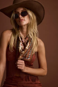 Fashion Bandit Mocha Floral Scarf Western Bachelorette|Festival Shoes + Accessories