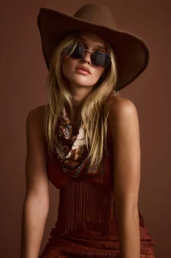 Fashion Bandit Mocha Floral Scarf Western Bachelorette|Festival Shoes + Accessories