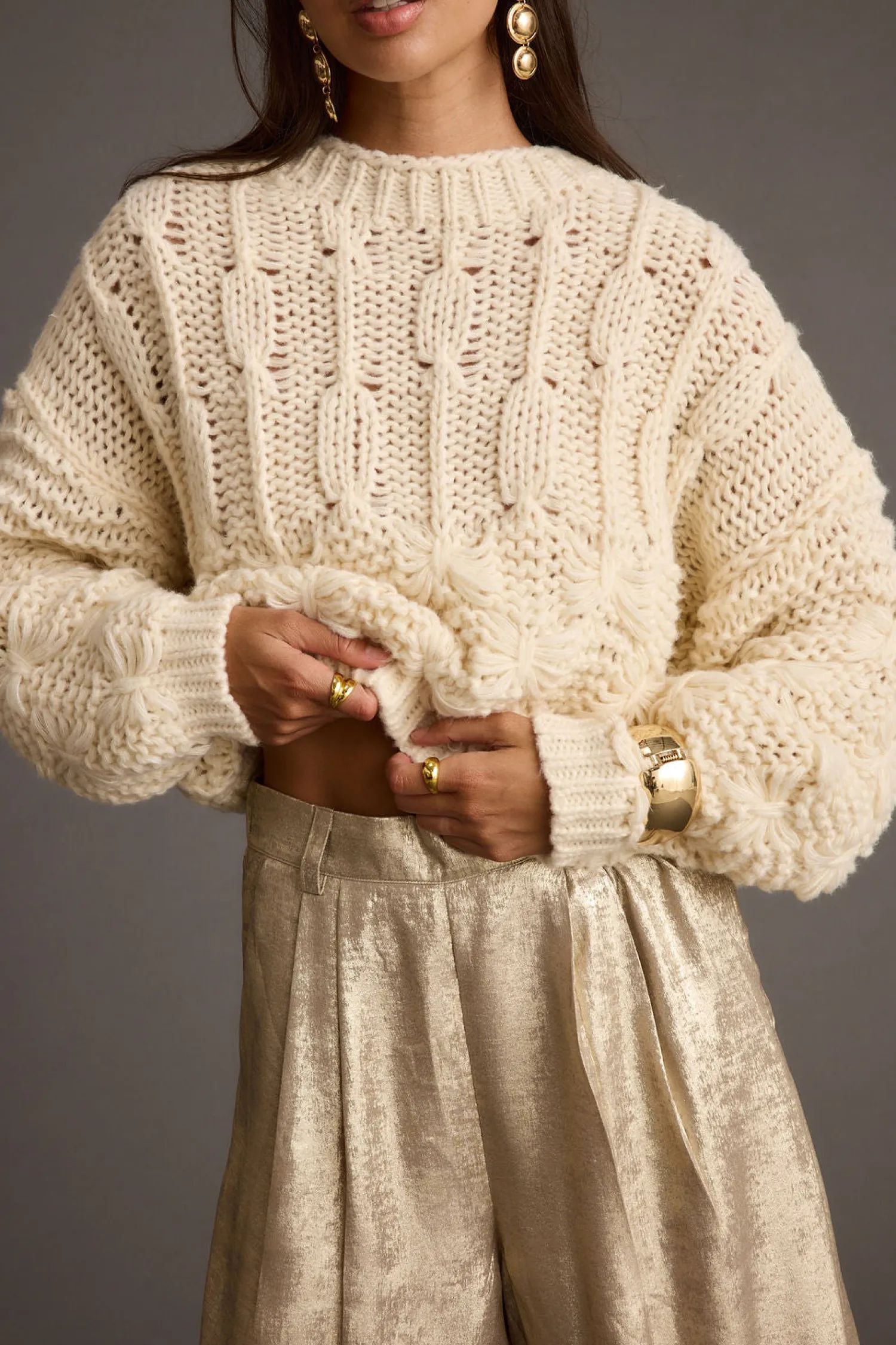 Fashion Bethany Cream Cable Knit Sweater Sweaters + Cardis|Long Sleeves