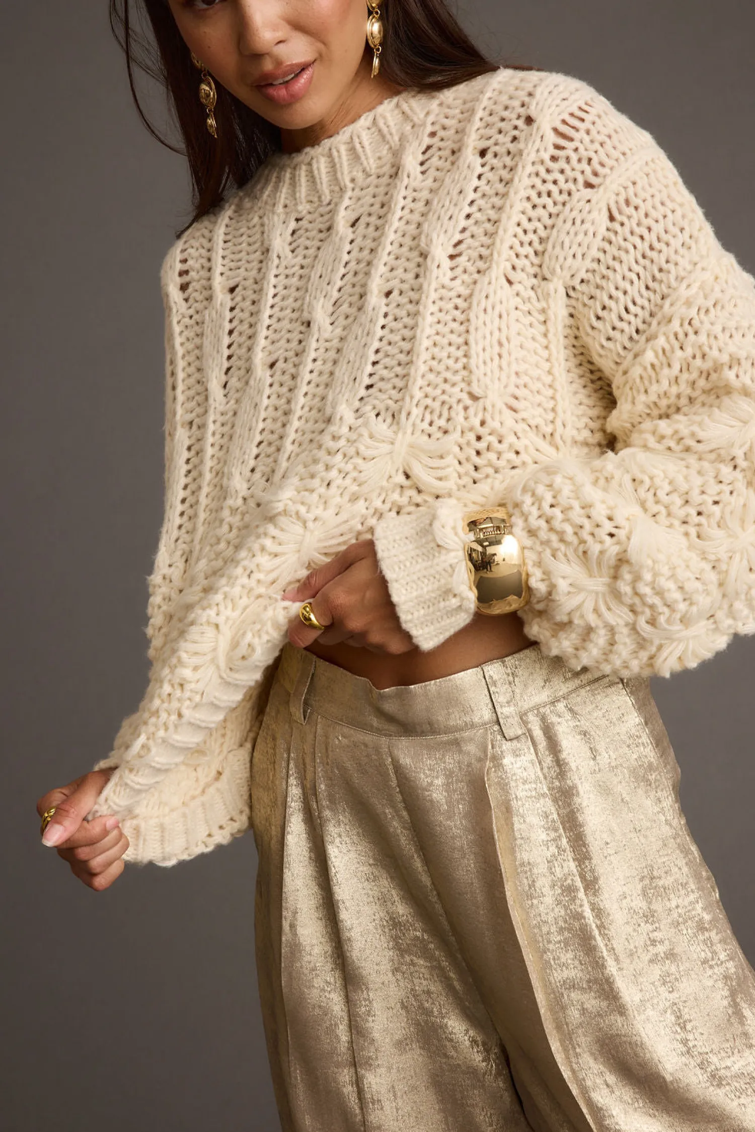 Fashion Bethany Cream Cable Knit Sweater Sweaters + Cardis|Long Sleeves