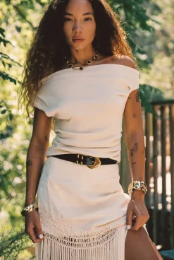 Discount Beverly Asymmetrical Ivory Knit Top Workwear Tops|Tees + Tanks