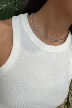 Sale Blair Silver Rhinestone Tennis Necklace Jewelry|Denim + Diamonds Bachelorette