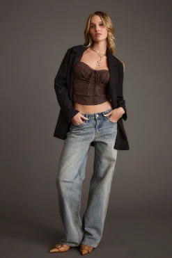 Hot Blakely Brown Corset Top Date Night Tops|Tees + Tanks