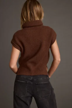 New Boulder Brown Turtleneck Sweater Vest Sweaters + Cardis|Tees + Tanks