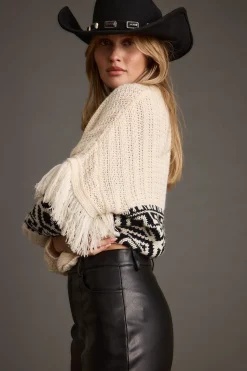 Outlet Bozeman Cream Printed Fringe Sweater Sweaters + Cardis|Long Sleeves