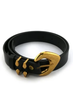 New Bradbury Black and Gold Vegan Leather Belt Belts
