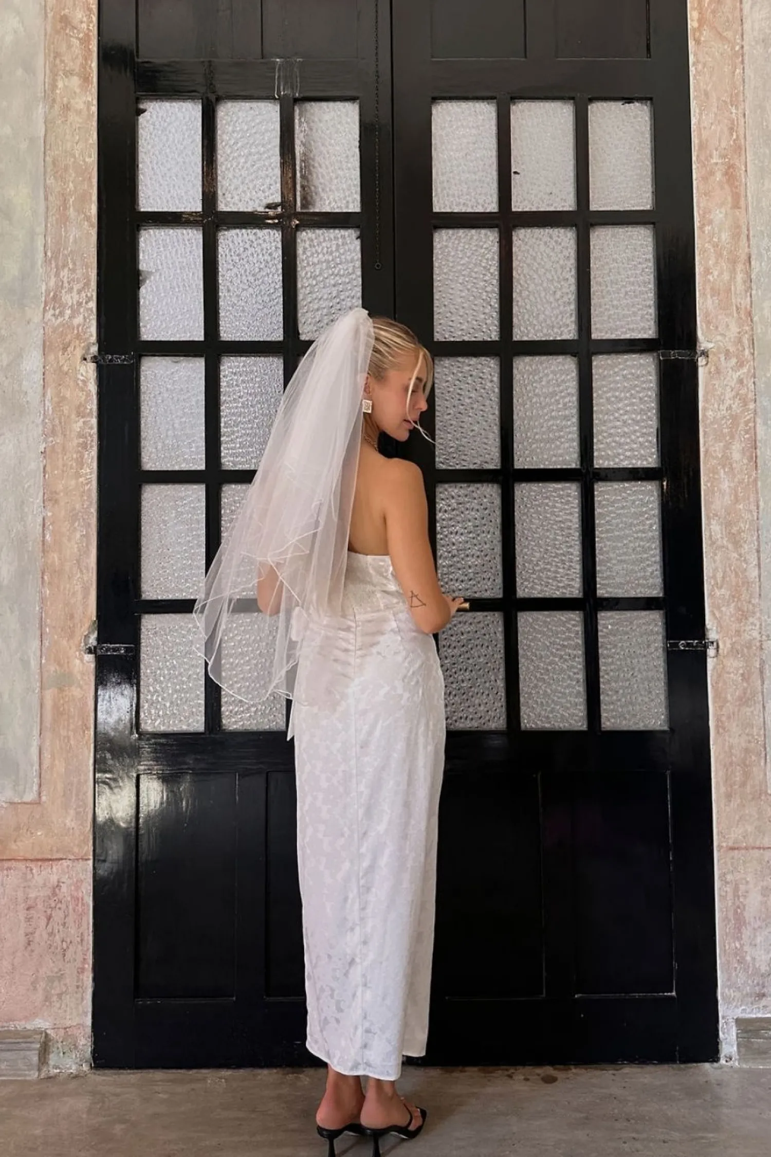 New Brighton White Strapless Satin Wrap Dress Engagement Party|Bridal Dresses