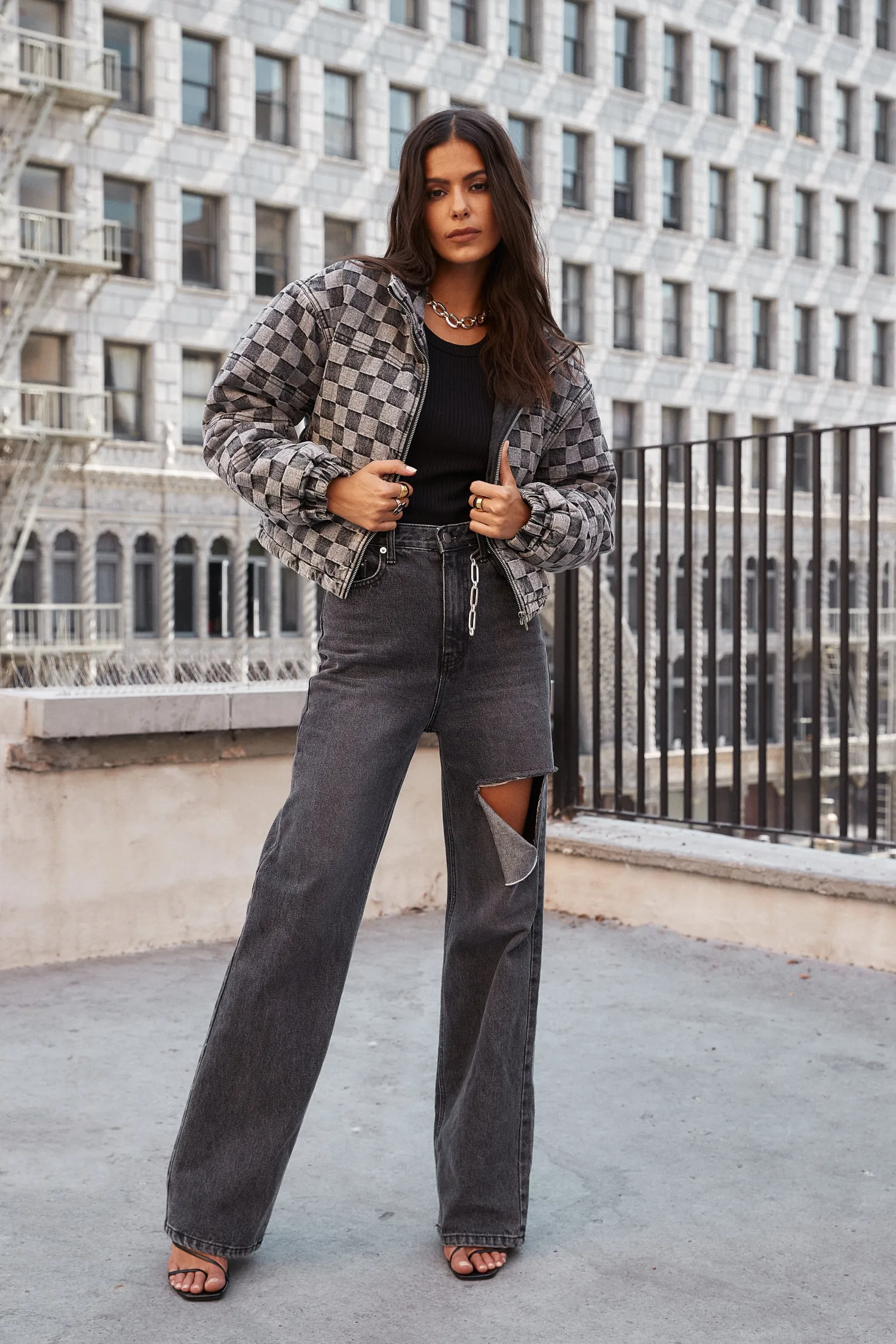 Discount Brooklyn Washed Black Slash Boyfriend Jeans Denim|Pants