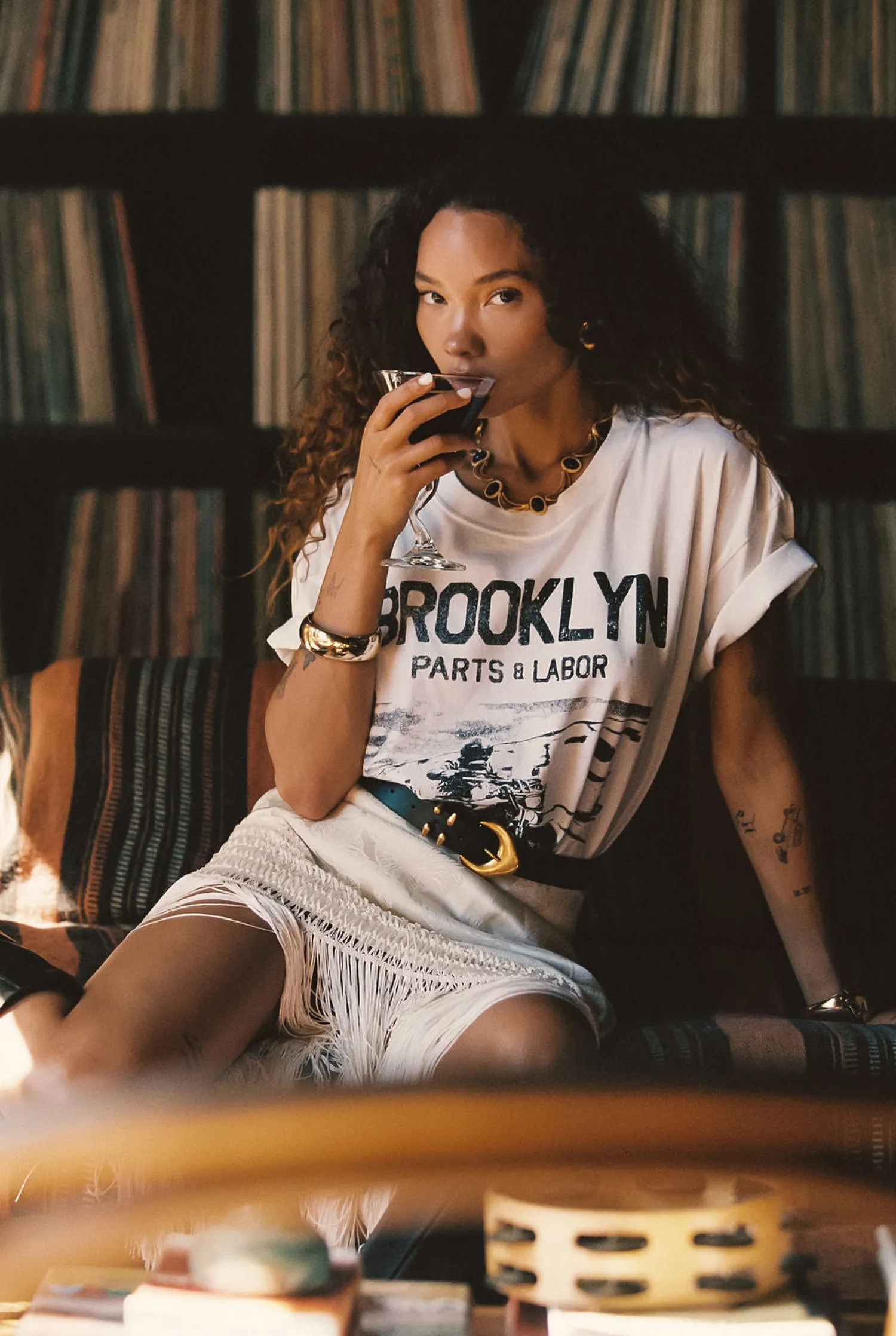 Clearance Brooklyn White Graphic Boyfriend Tee Tees + Tanks|Festival Tops
