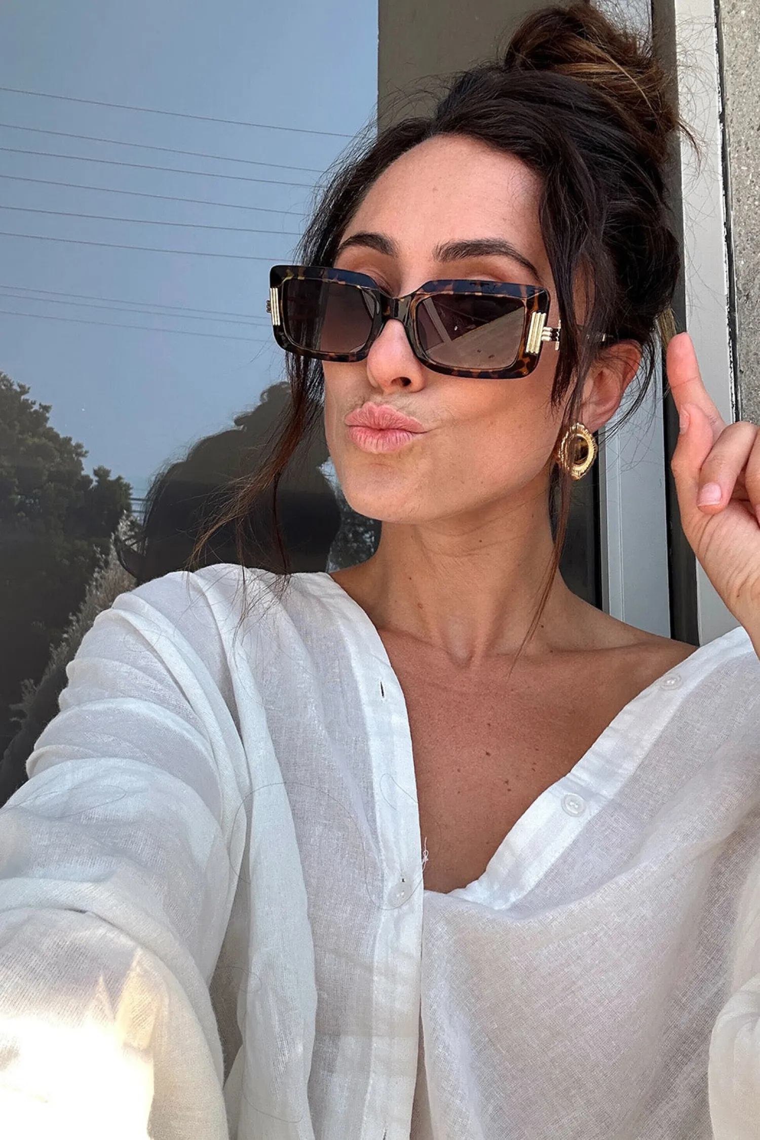 New Bruna Tortoise Rectangular Framed Sunglasses Seashells + Wedding Bells|Sunnies Shop