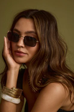 Hot Burning Bright Black Metal Sunglasses Seashells + Wedding Bells|Festival Shoes + Accessories