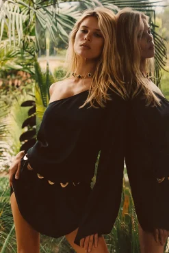 Fashion Calor Black Off Shoulder Mini Dress Date Night Dresses|Party Dresses