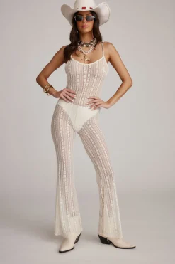 Sale Cammie White Lace Sheer Jumpsuit Western Bachelorette|Festival Restocked