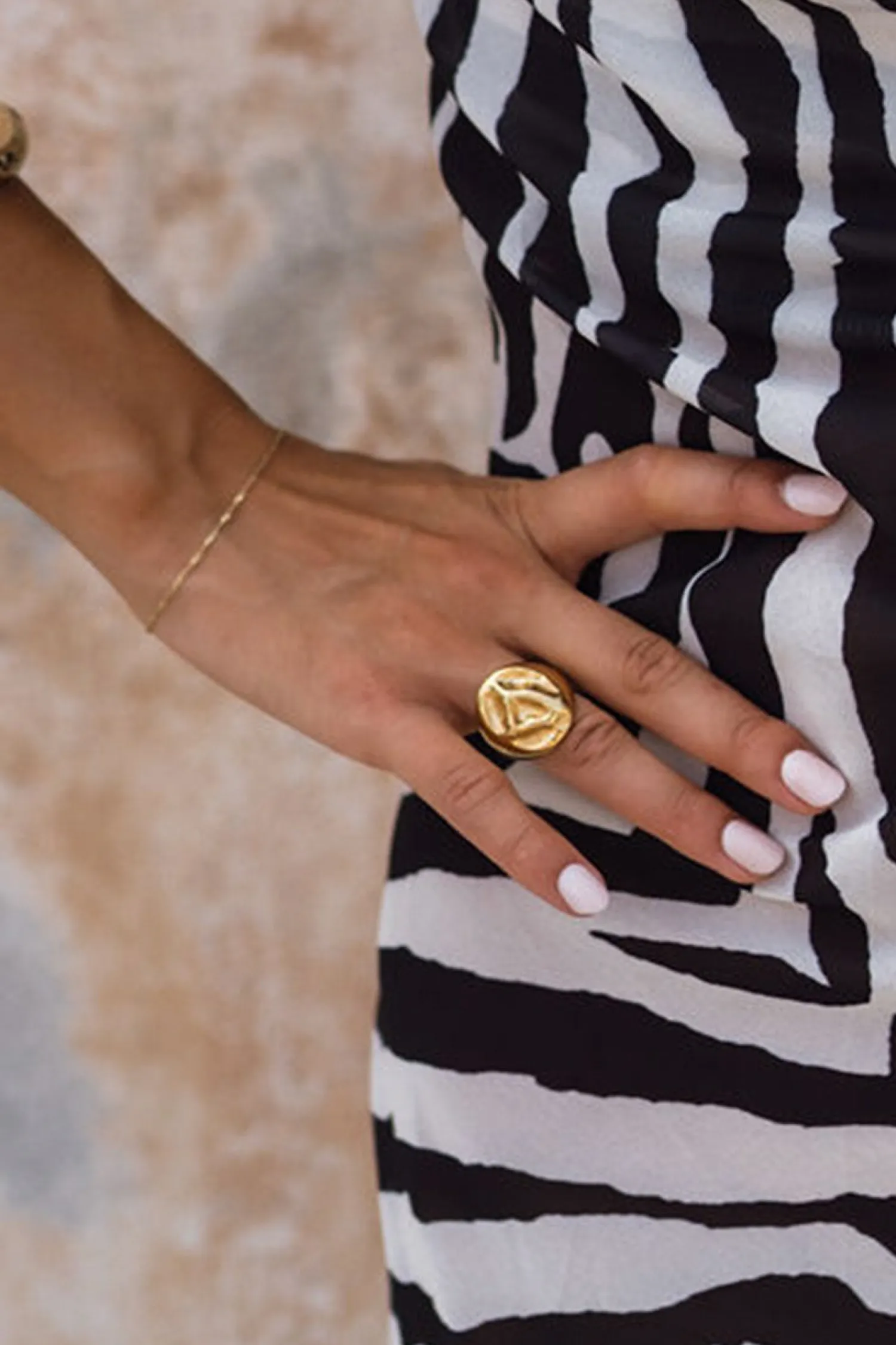 Online Carina Gold Textured Statement Ring Jewelry|Golden Hour Bachelorette