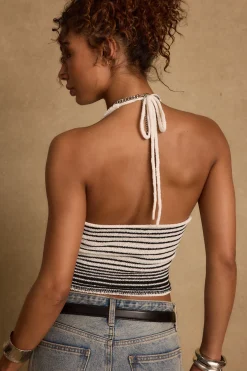 Sale Carla Striped Halter Top Date Night Tops|Tees + Tanks