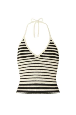 Sale Carla Striped Halter Top Date Night Tops|Tees + Tanks