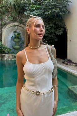 Fashion Carlisle White Lace Up Bodysuit Tees + Tanks|Vacation Tops