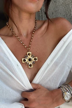 Sale Catania Gold Cross Necklace Jewelry
