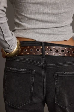 Hot Cedar Brown Embellished Genuine Leather Belt Belts|Festival Shoes + Accessories
