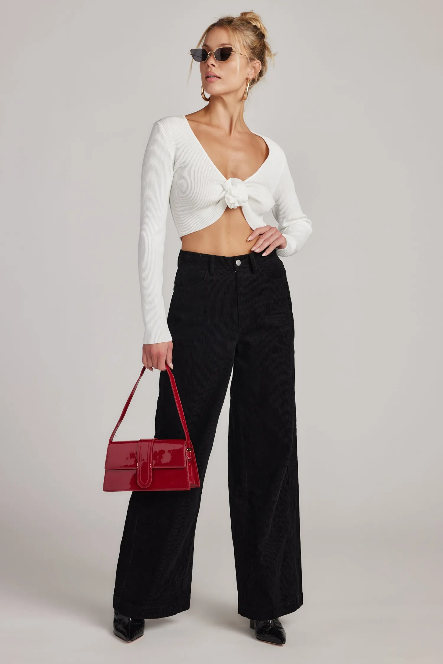 Hot Clarence Black Corduroy Pants Work Wear Bottoms|Pants