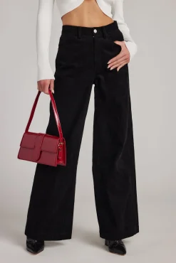 Hot Clarence Black Corduroy Pants Work Wear Bottoms|Pants