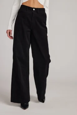 Hot Clarence Black Corduroy Pants Work Wear Bottoms|Pants