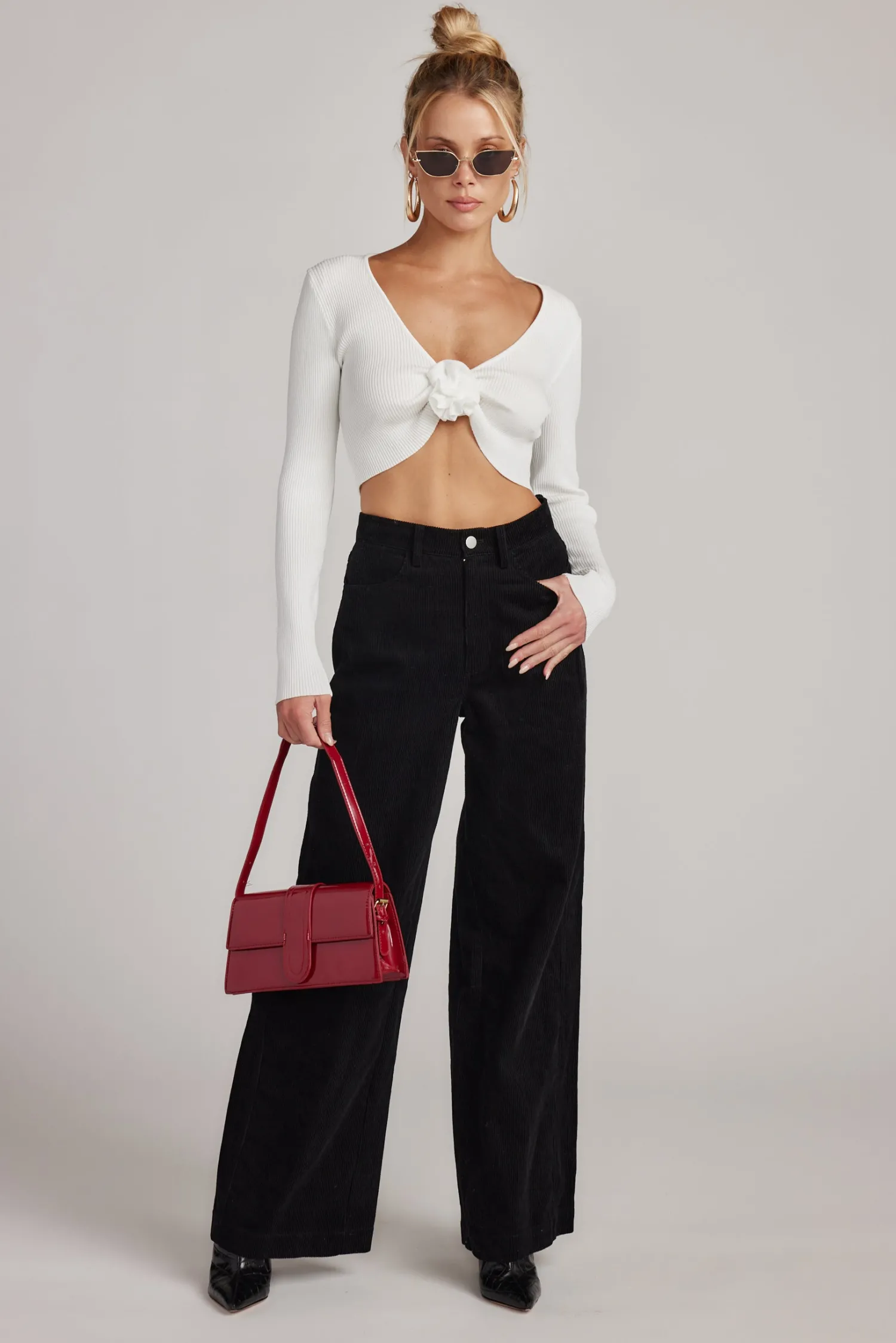 Hot Clarence Black Corduroy Pants Work Wear Bottoms|Pants