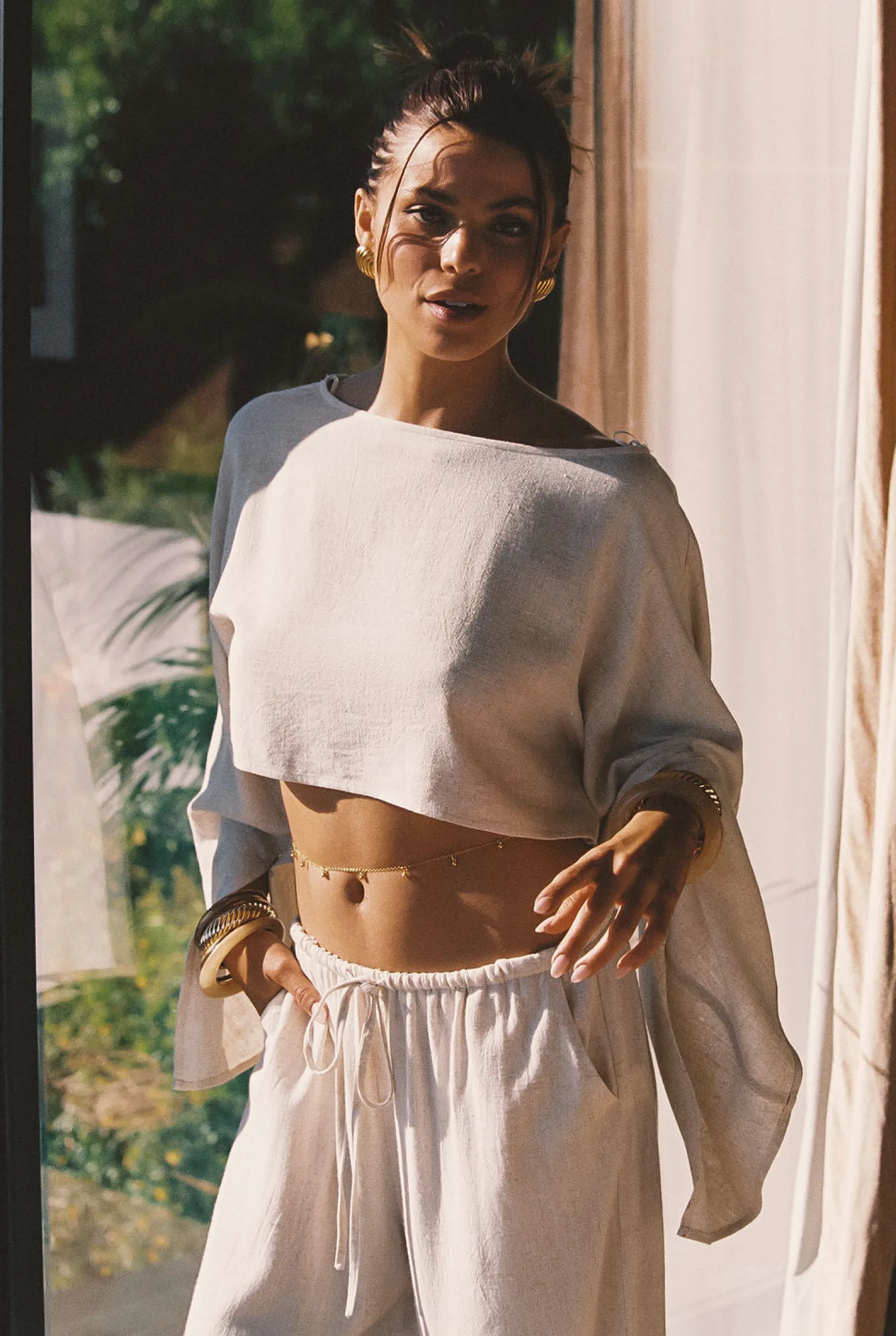 Clearance Clear Breeze Natural Linen Pants Pants|Sets