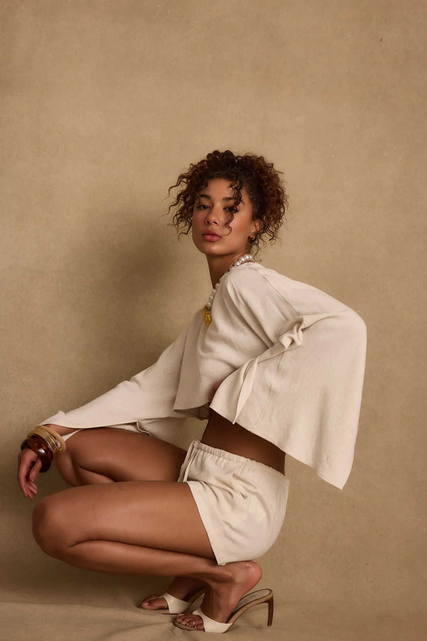 Discount Clear Breeze Natural Linen Shorts Shorts|Sets