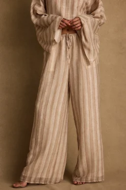 Online Clear Breeze Striped Chiffon Pants Pants|Sets