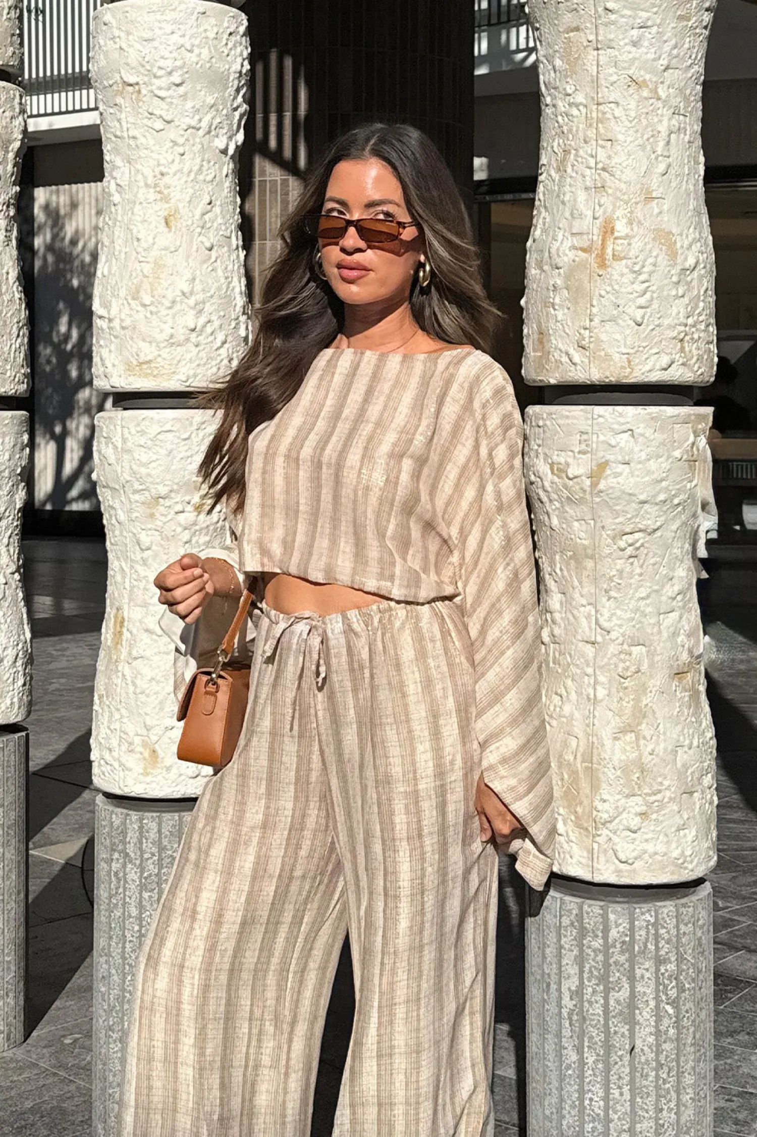 Online Clear Breeze Striped Chiffon Top Honeymoon|Sets
