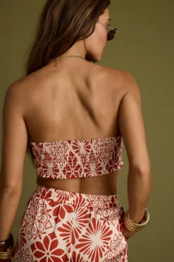 Online Cubana Rust Satin Bandeau Top Sets|Sets