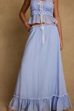 Best Dahlia Blue Maxi Skirt Skirts|Sets
