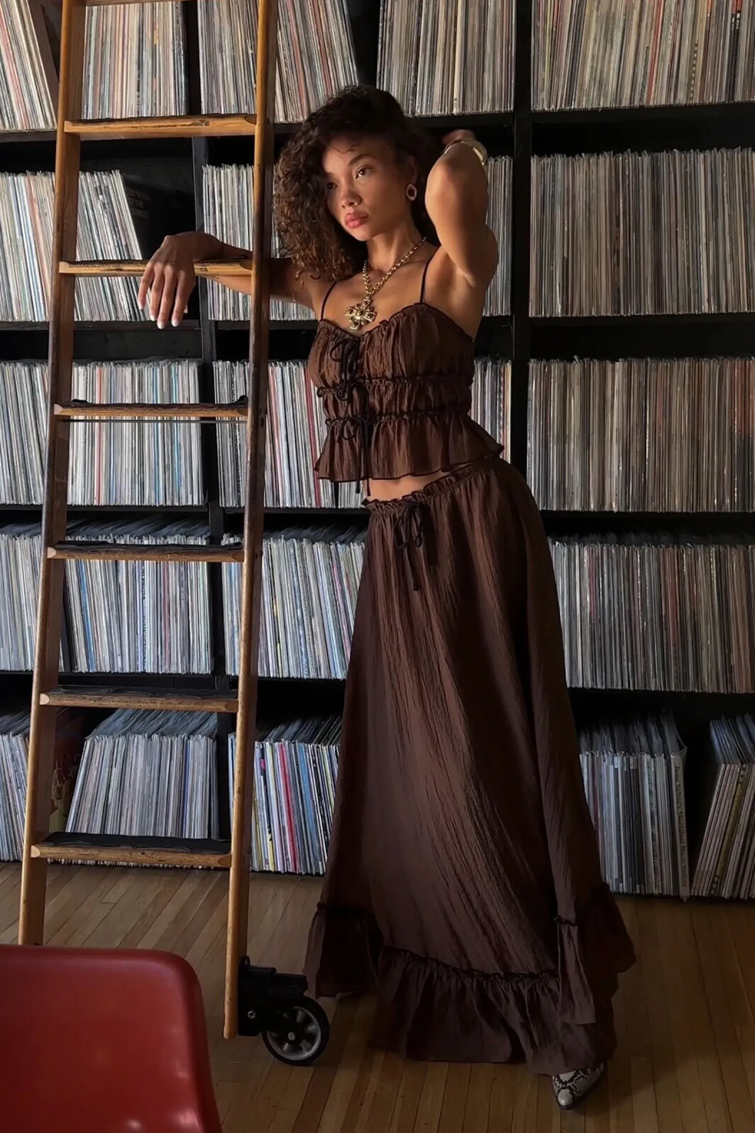 Online Dahlia Brown Maxi Skirt Date Night Bottoms|Skirts