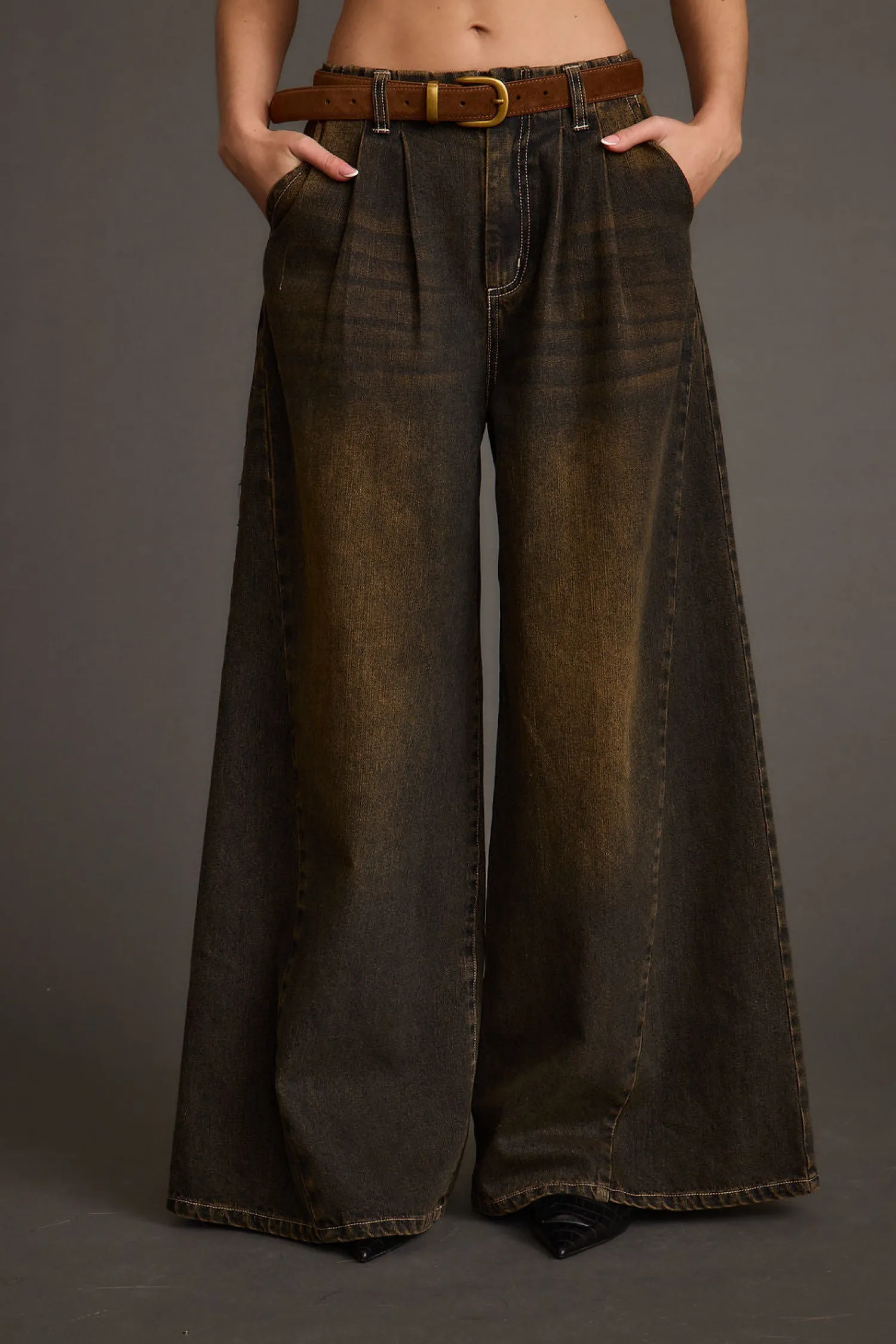 Sale Dakota Washed Black Wide Leg Jeans Denim|Pants