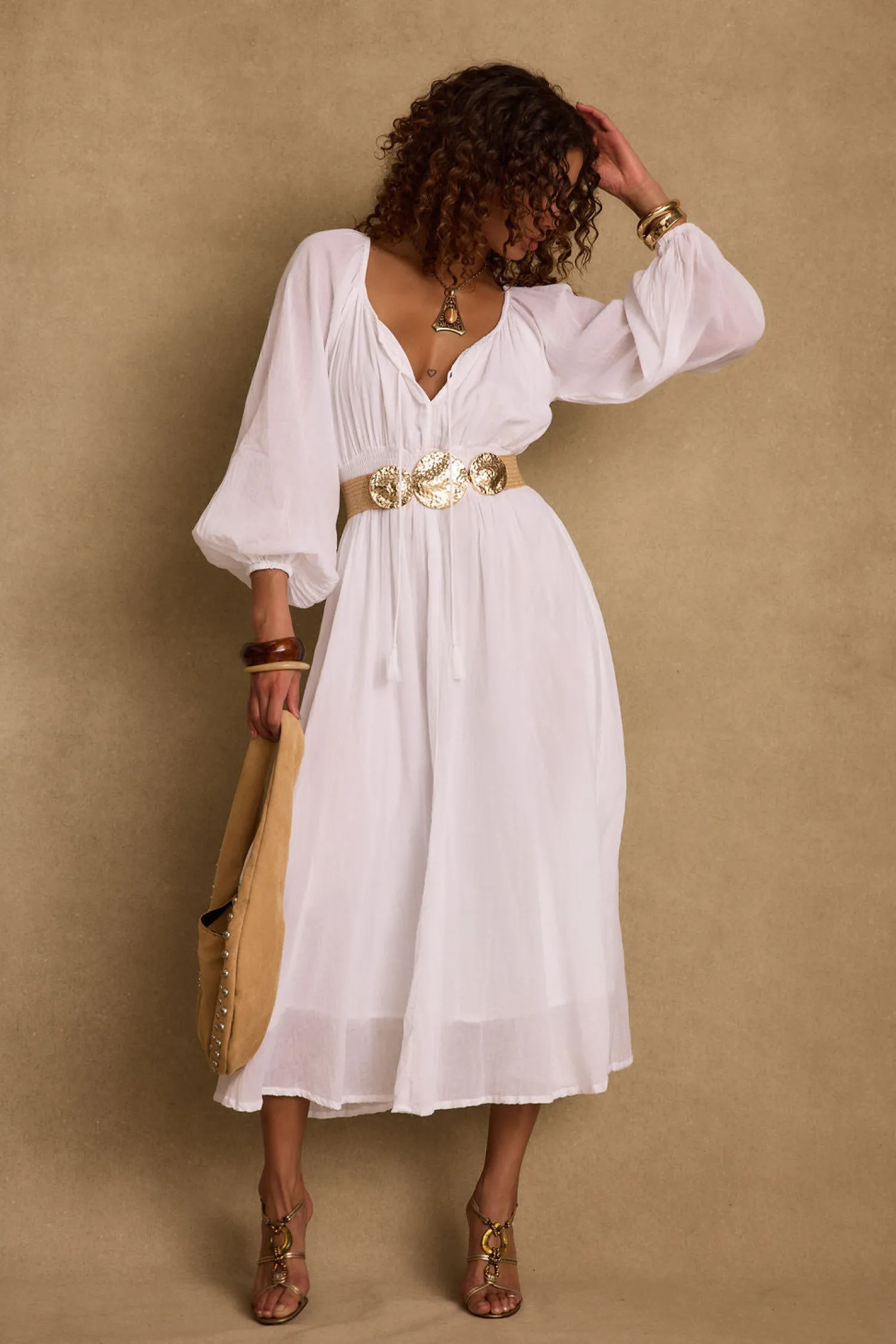 Discount Danika White Linen Maxi Dress The White Edit|Honeymoon