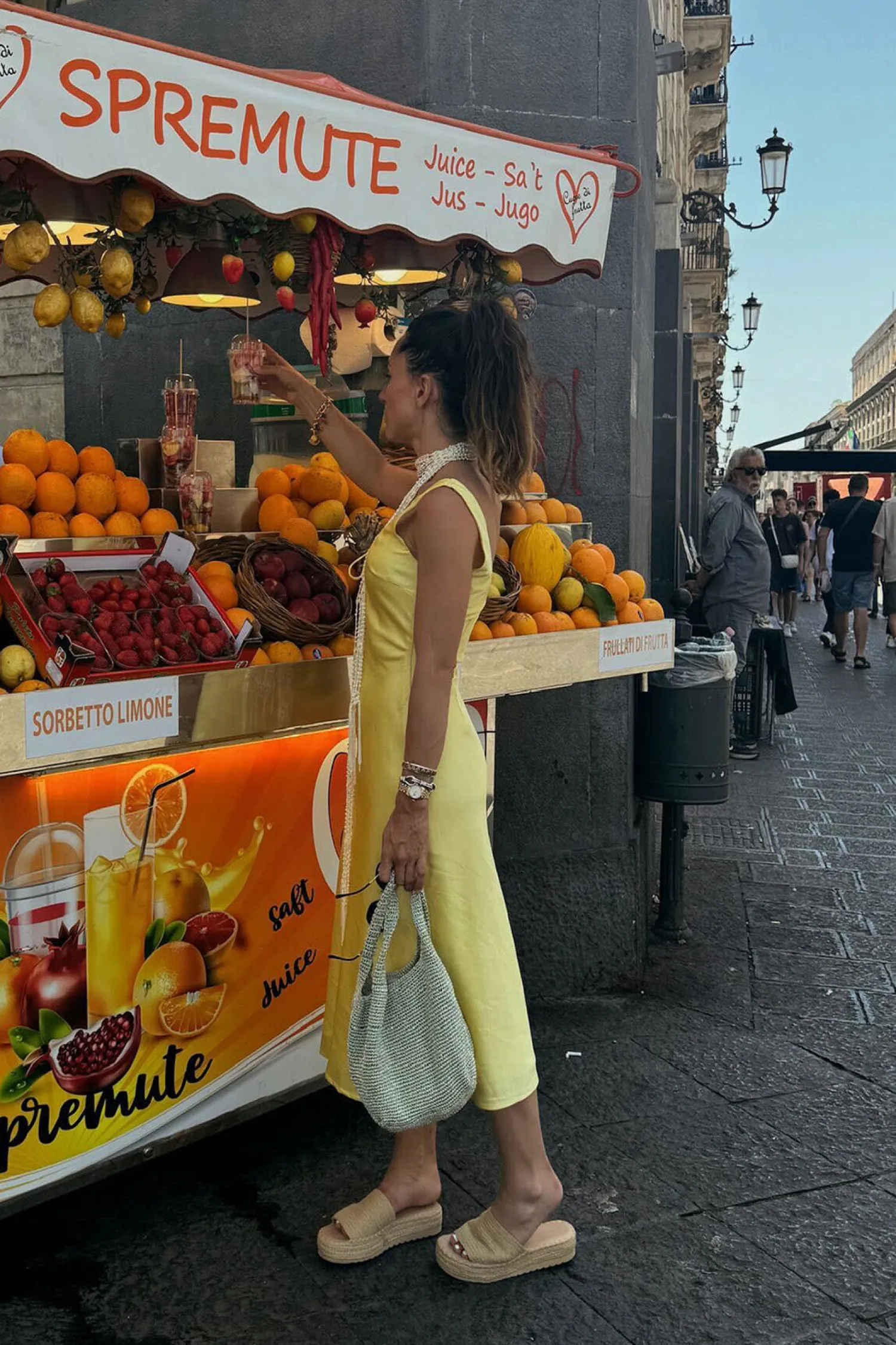 Outlet Daphne Yellow Satin Midi Dress Day Dresses|Vacation Dresses